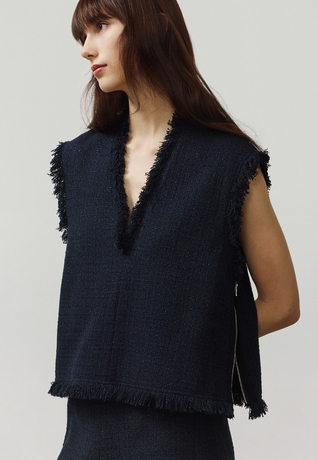 COTTON TWEED GIET / コットンツィードジレ 詳細画像 Navy 3