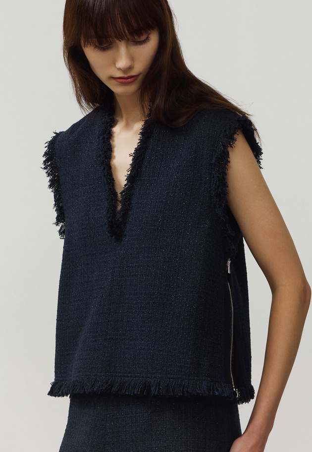 COTTON TWEED GIET / コットンツィードジレ 詳細画像 Navy 4