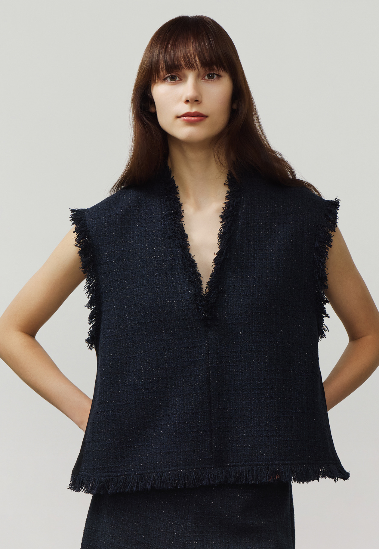 COTTON TWEED GIET / コットンツィードジレ 詳細画像 Navy 2