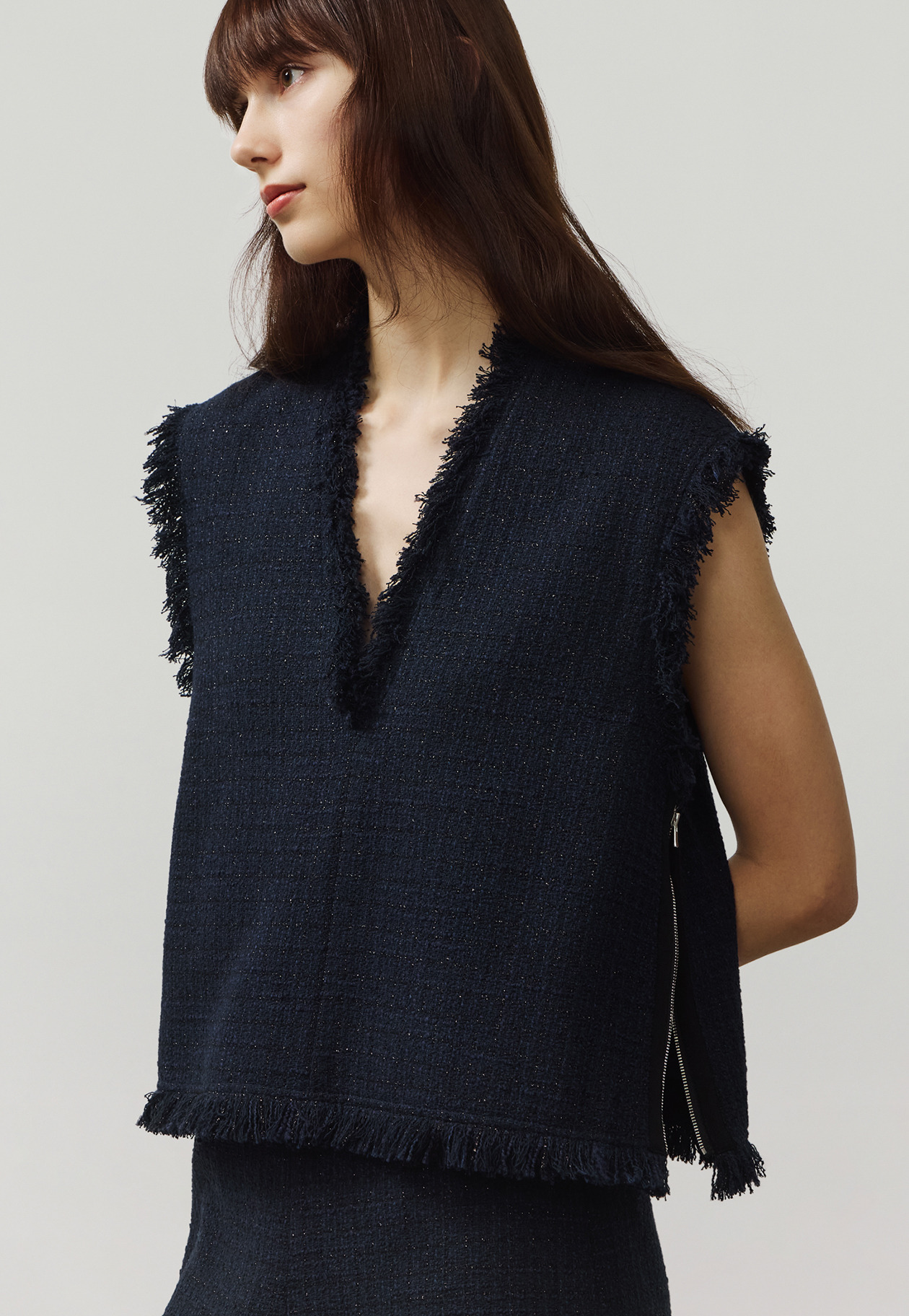 COTTON TWEED GIET / コットンツィードジレ 詳細画像 Navy 3