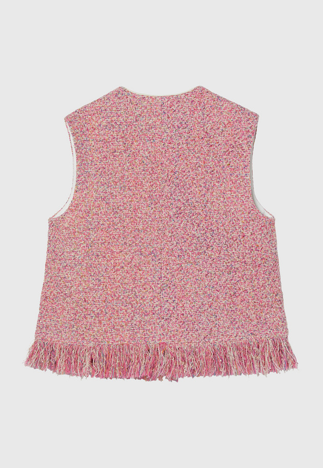 FANCY TWEED GILET / ファンシーツィードジレ 詳細画像 Pink 2