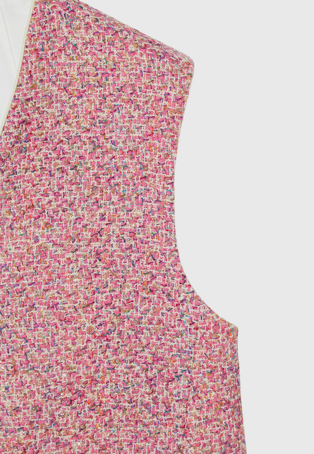 FANCY TWEED GILET / ファンシーツィードジレ 詳細画像 Pink 4