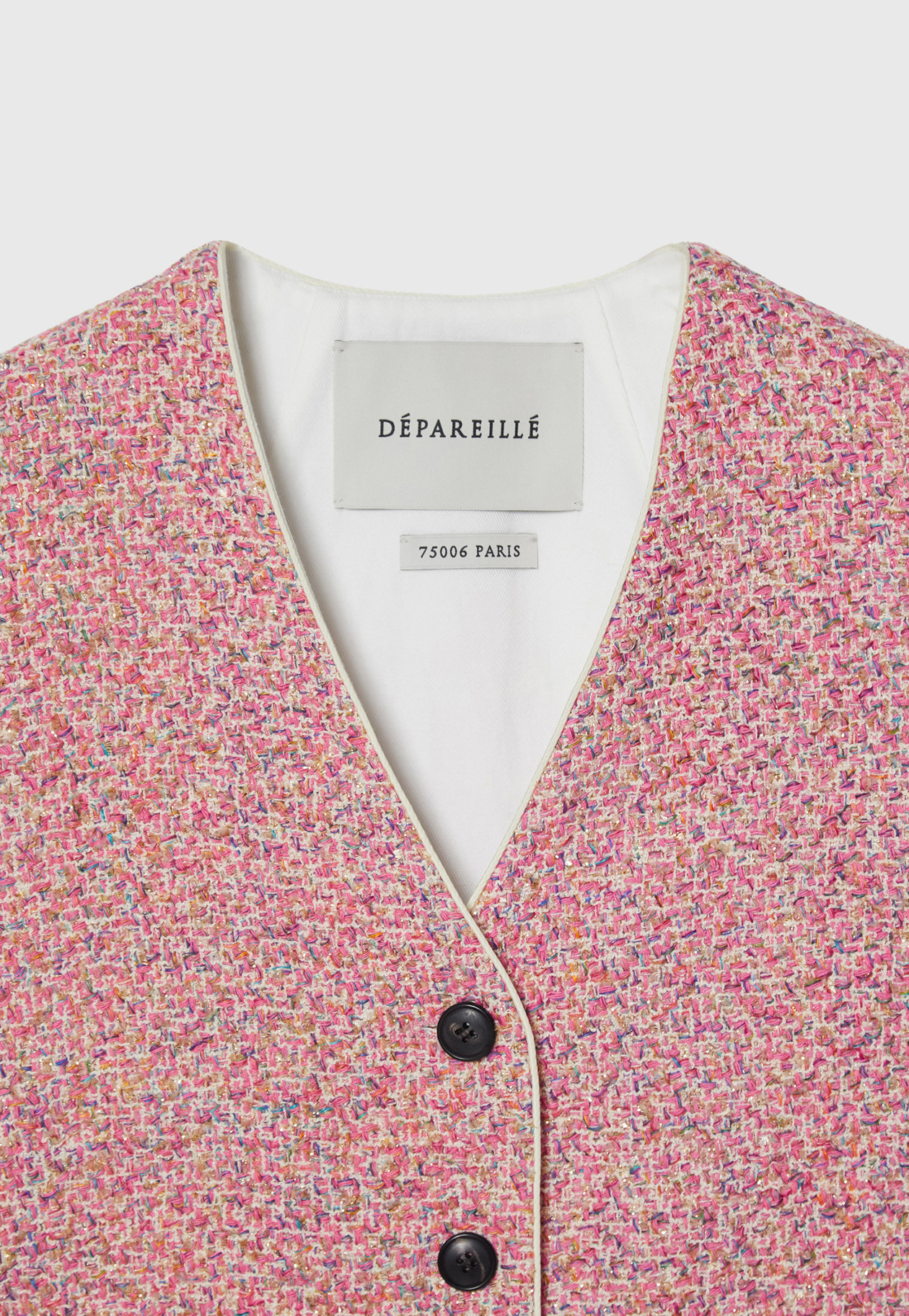 FANCY TWEED GILET / ファンシーツィードジレ 詳細画像 Pink 3