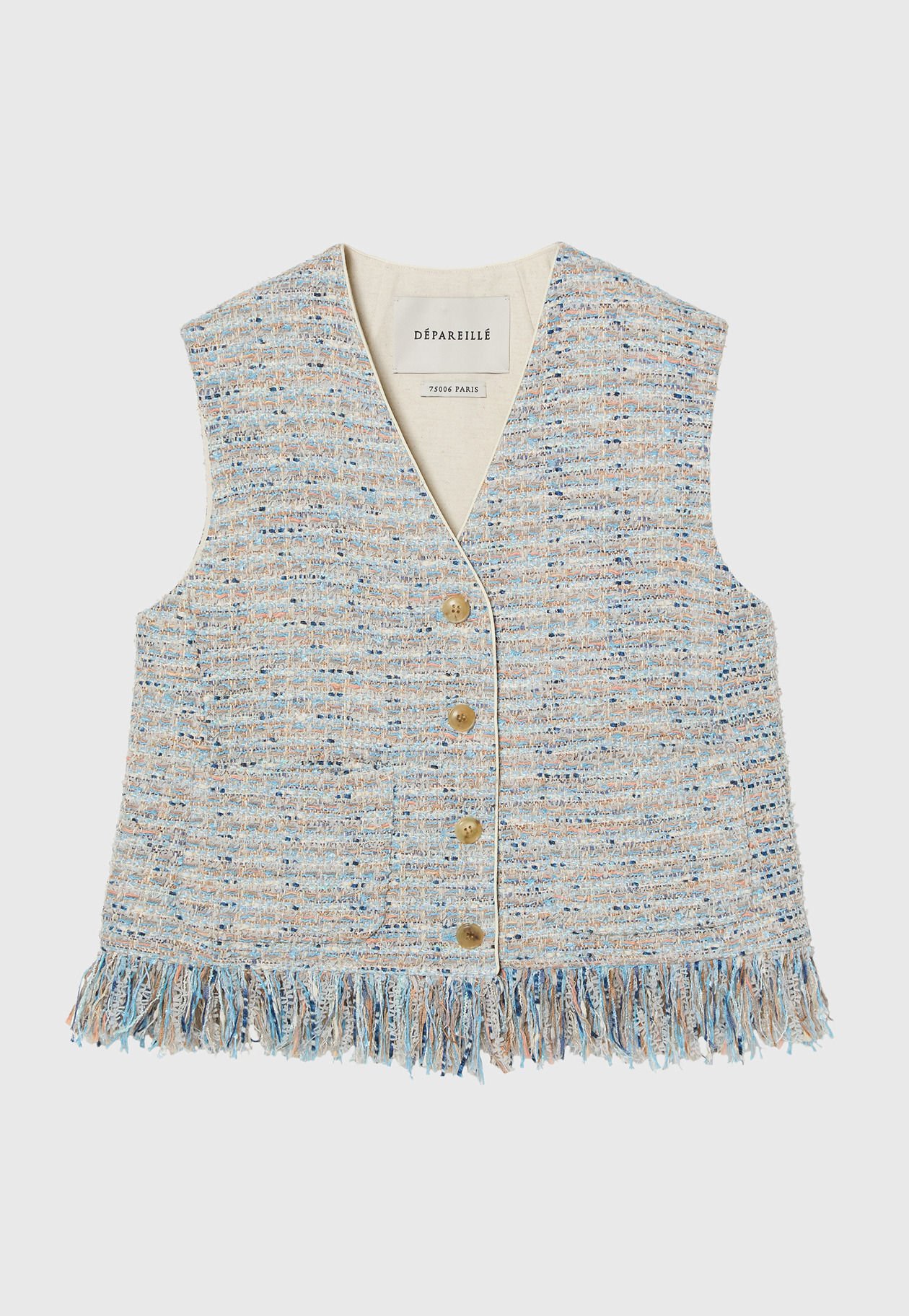 FANCY TWEED GILET / ファンシーツィードジレ 詳細画像 Blue 5