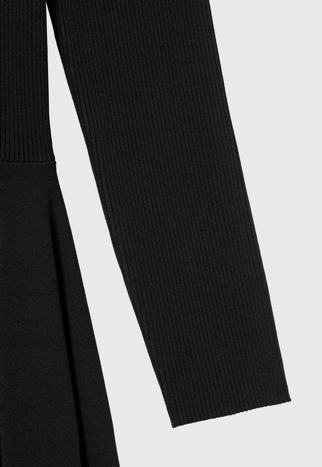 POLYESTER JERSEY GATHERED DRESS / ポリエステルジャージーギャザードレス 詳細画像 Black 7