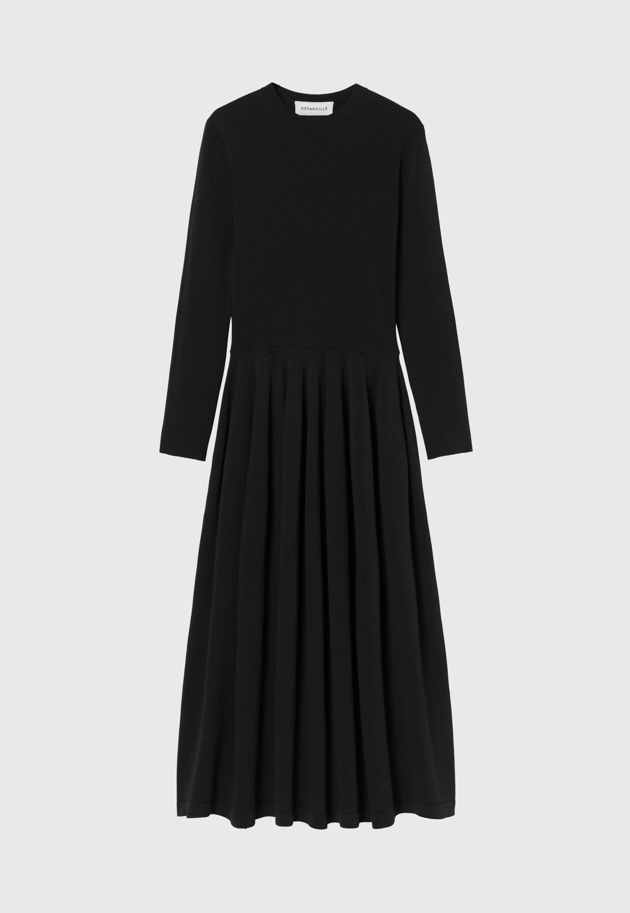 POLYESTER JERSEY GATHERED DRESS / ポリエステルジャージーギャザードレス 詳細画像 Black 4
