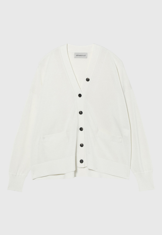 COTTON SILK CARDIGAN / コットンシルクカーディガン 詳細画像 White 1
