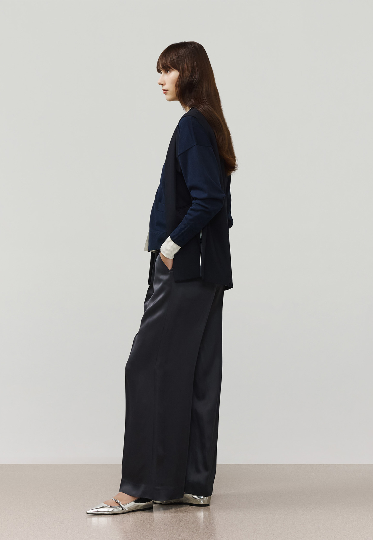 COTTON SILK CARDIGAN / コットンシルクカーディガン 詳細画像 Navy 2