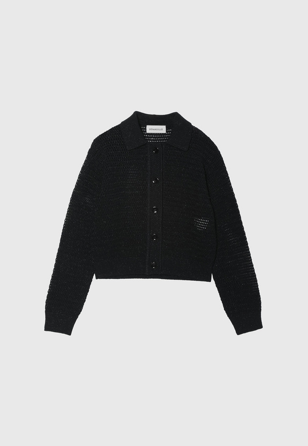 MIX POLO CARDIGAN / ミックスポロカーディガン 詳細画像 Black 1