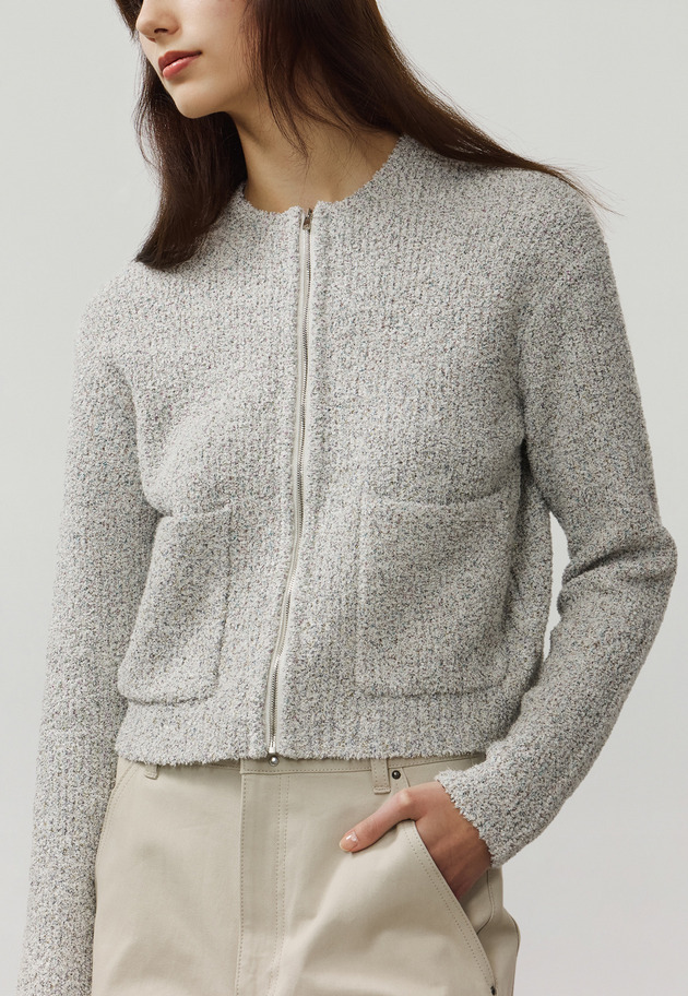 TWEED-LIKE KNIT CARDIGAN / ツィードライクニットカーディガン 詳細画像 OW 7