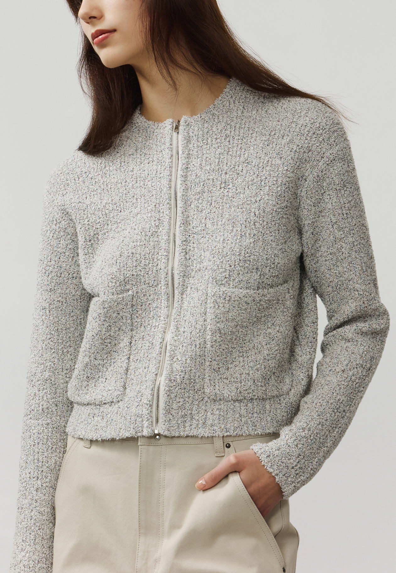 TWEED-LIKE KNIT CARDIGAN / ツィードライクニットカーディガン 詳細画像 OW 7