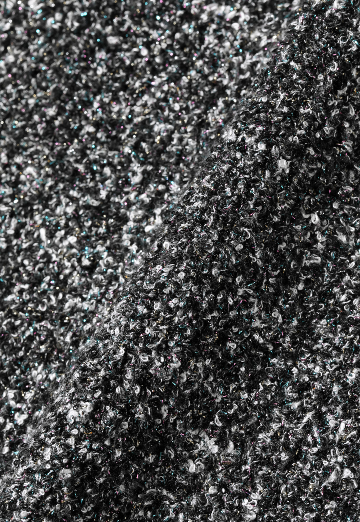 TWEED-LIKE KNIT CARDIGAN / ツィードライクニットカーディガン 詳細画像 Black 2