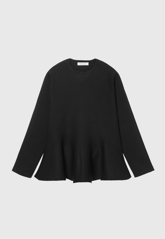 POLYESTER JERSEY FLARE TOPS / ポリエステルジャージーフレアトップス 詳細画像 Black 1