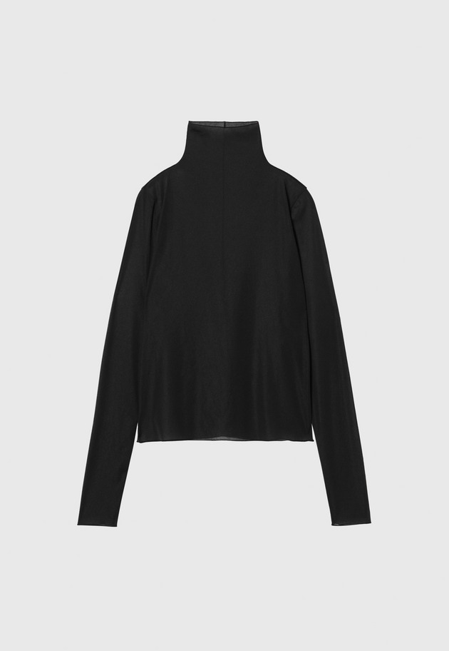 CHIFFON HIGH NECK / シフォンハイネック 詳細画像 Black 1