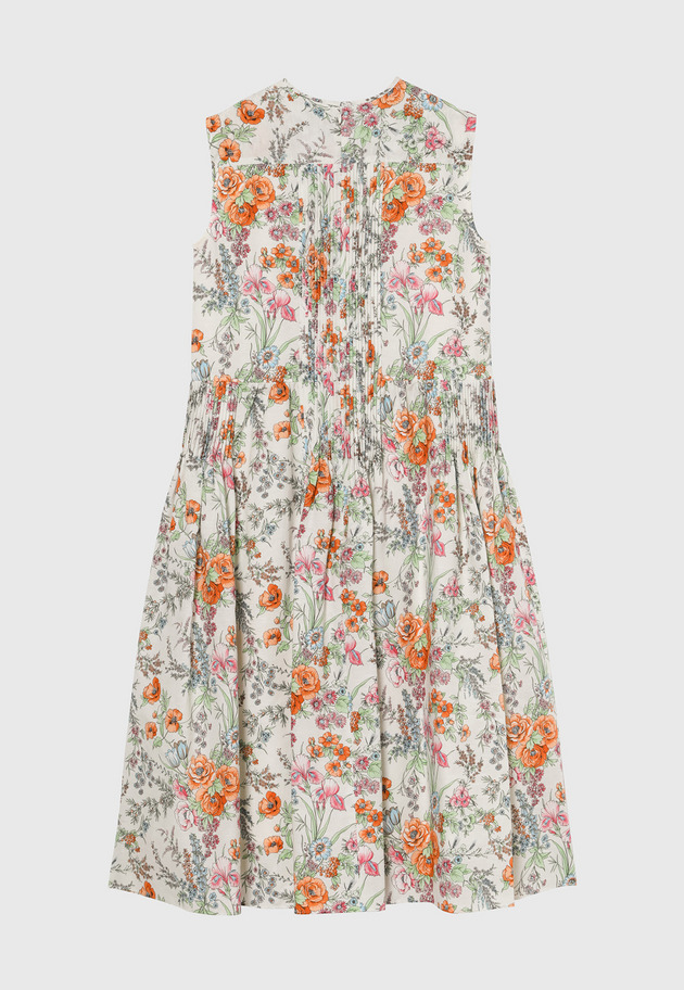 LINEN COTTON FLOWER PRINT DRESS / リネンコットンフラワープリントドレス 詳細画像 Beige 3