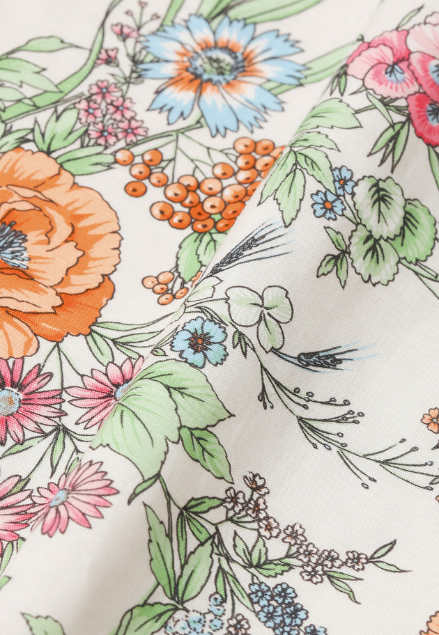 LINEN COTTON FLOWER PRINT DRESS / リネンコットンフラワープリントドレス 詳細画像 Beige 7