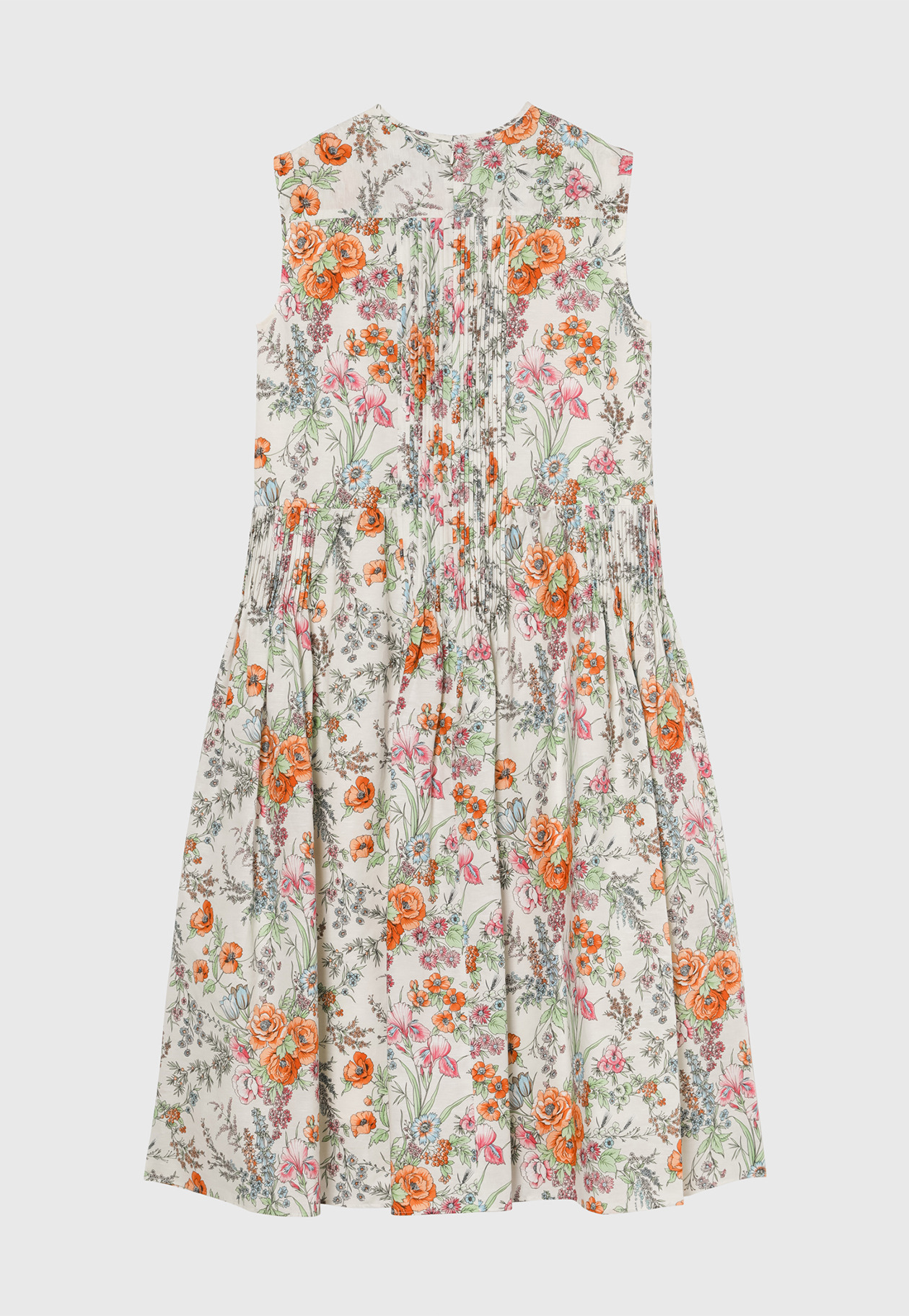 LINEN COTTON FLOWER PRINT DRESS / リネンコットンフラワープリントドレス 詳細画像 Beige 3