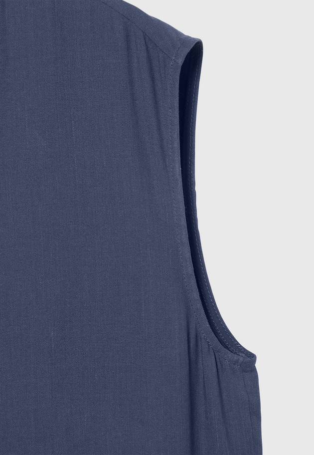 RAMIE COTTON PINTUCK SLEEVELESS DRESS / ラミーコットンピンタックスリーブレスドレス 詳細画像 Blue 4