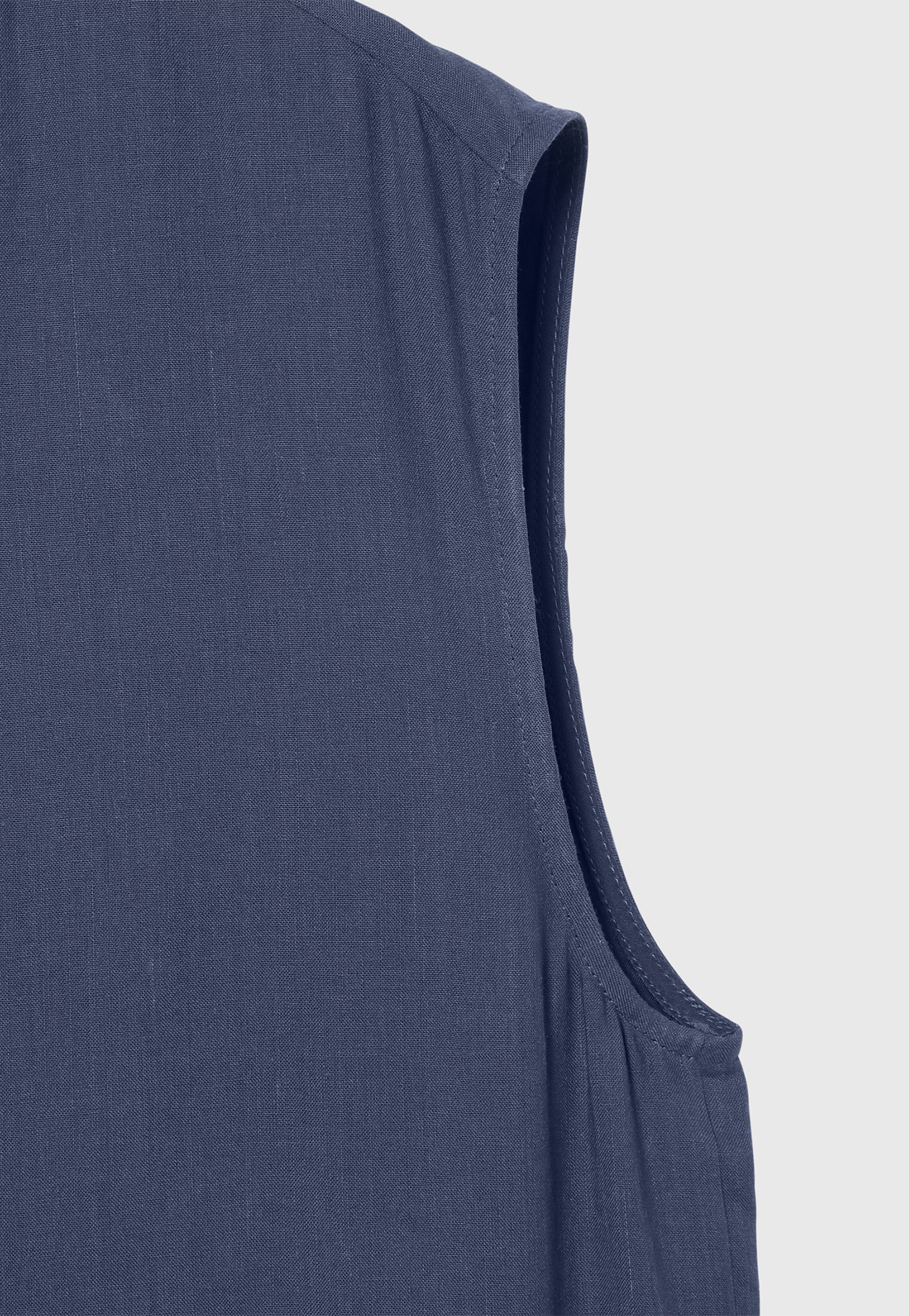 RAMIE COTTON PINTUCK SLEEVELESS DRESS / ラミーコットンピンタックスリーブレスドレス 詳細画像 Blue 4