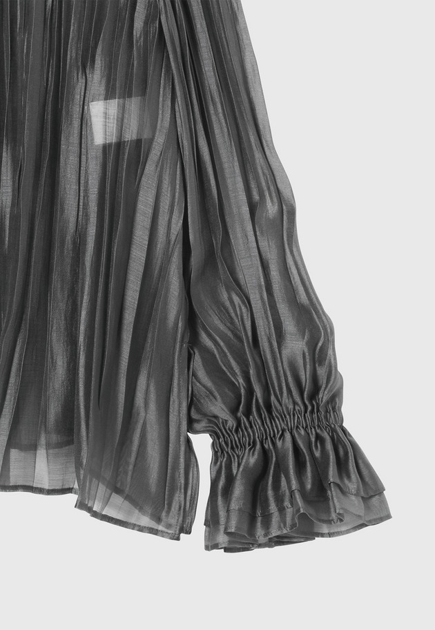 TENCEL ORGANDY PLEATS BLOUSE / テンセルオーガンジープリーツブラウス 詳細画像 Chcl 4