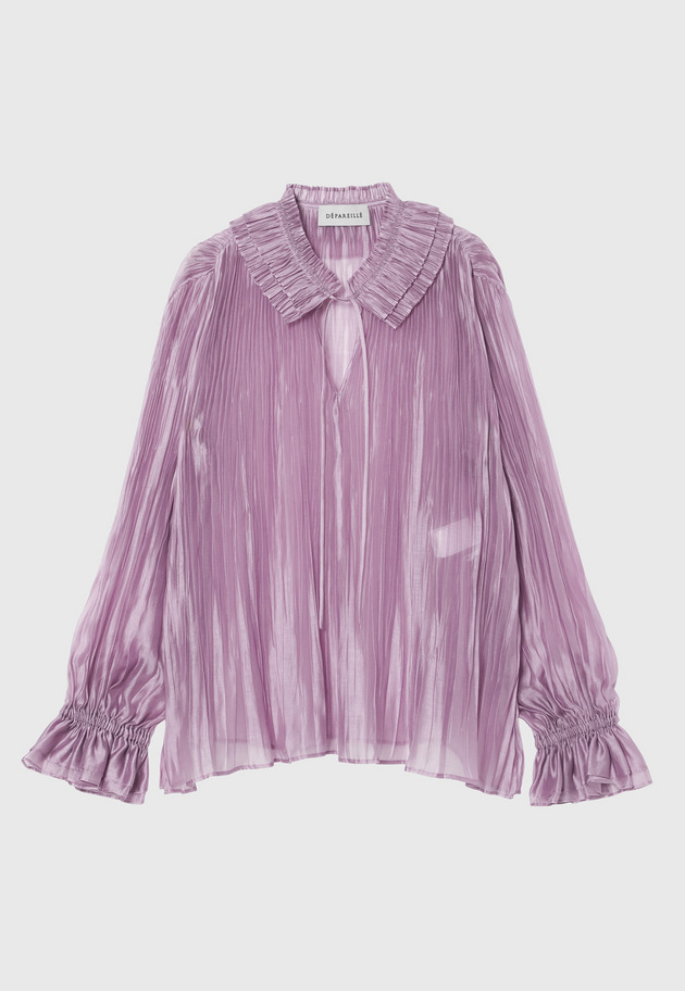 TENCEL ORGANDY PLEATS BLOUSE / テンセルオーガンジープリーツブラウス 詳細画像 Pink 1