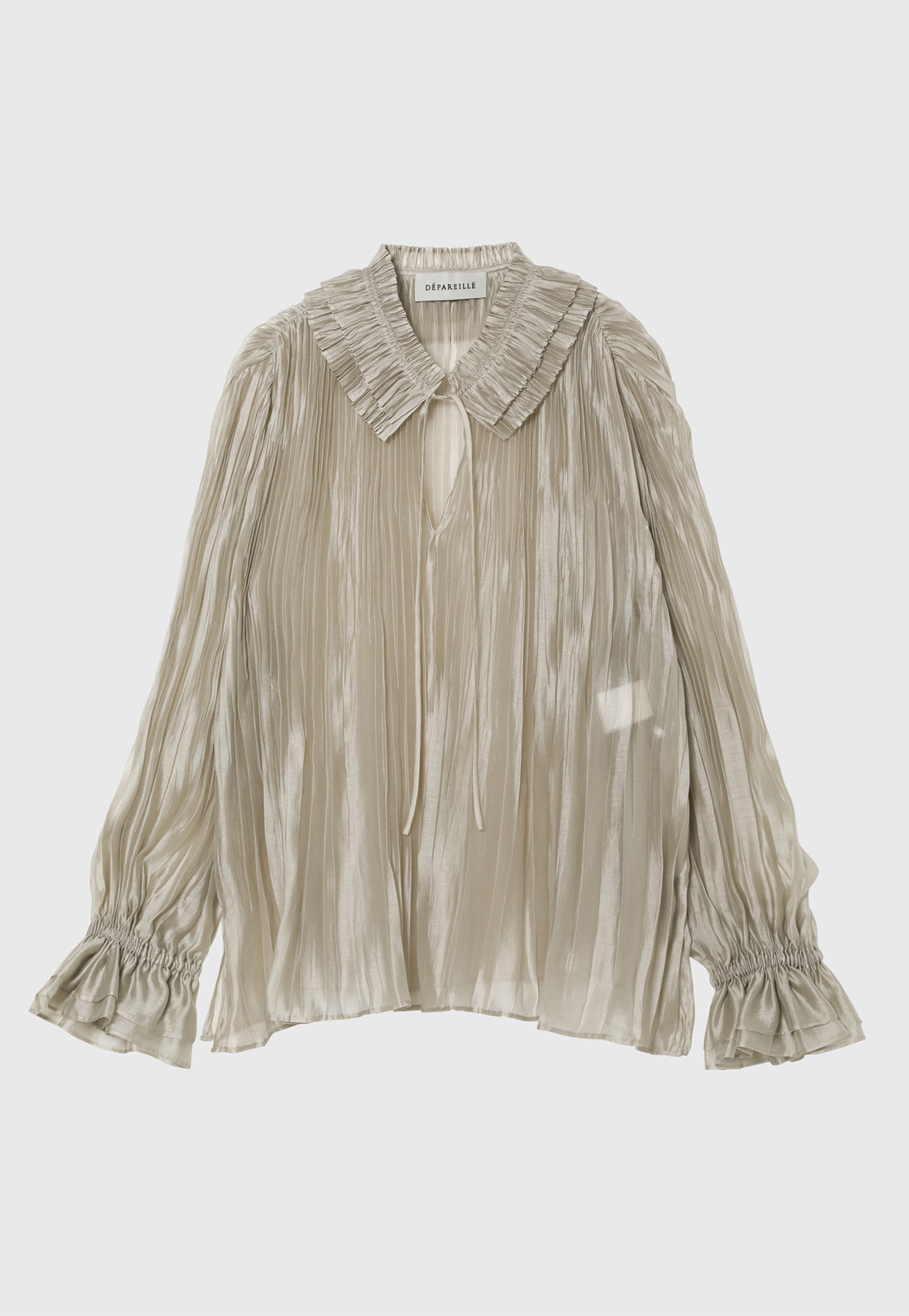 TENCEL ORGANDY PLEATS BLOUSE / テンセルオーガンジープリーツブラウス 詳細画像 Beige 3