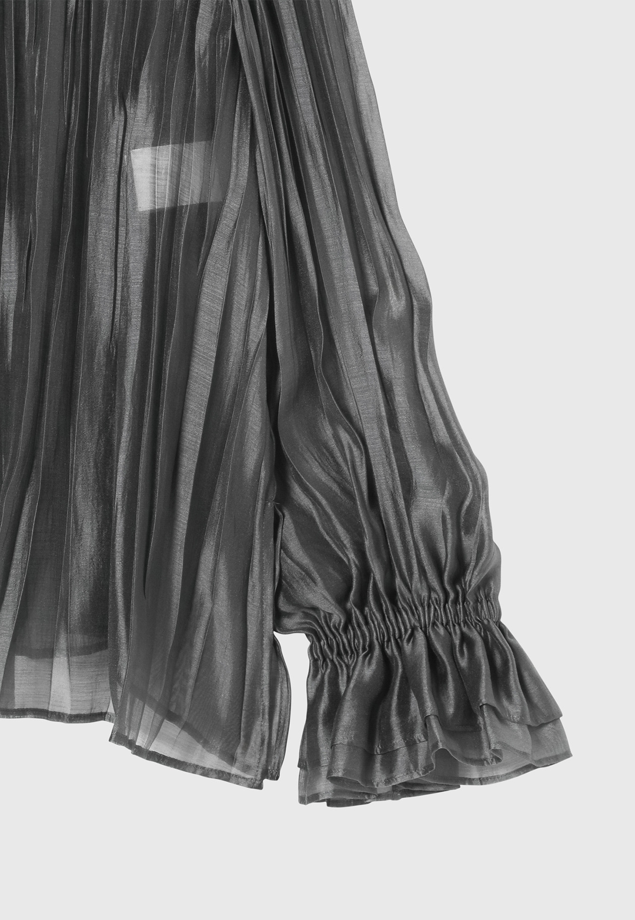 TENCEL ORGANDY PLEATS BLOUSE / テンセルオーガンジープリーツブラウス 詳細画像 Chcl 4