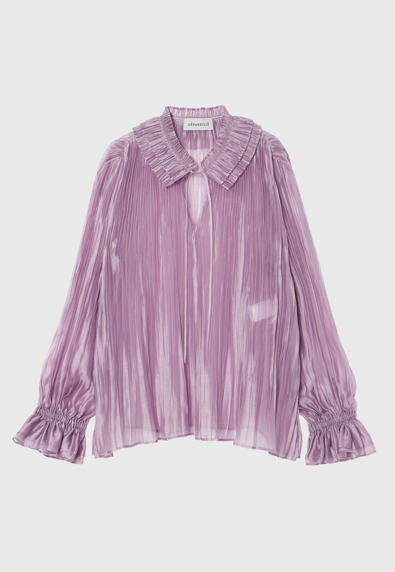TENCEL ORGANDY PLEATS BLOUSE / テンセルオーガンジープリーツブラウス 詳細画像 Pink 1