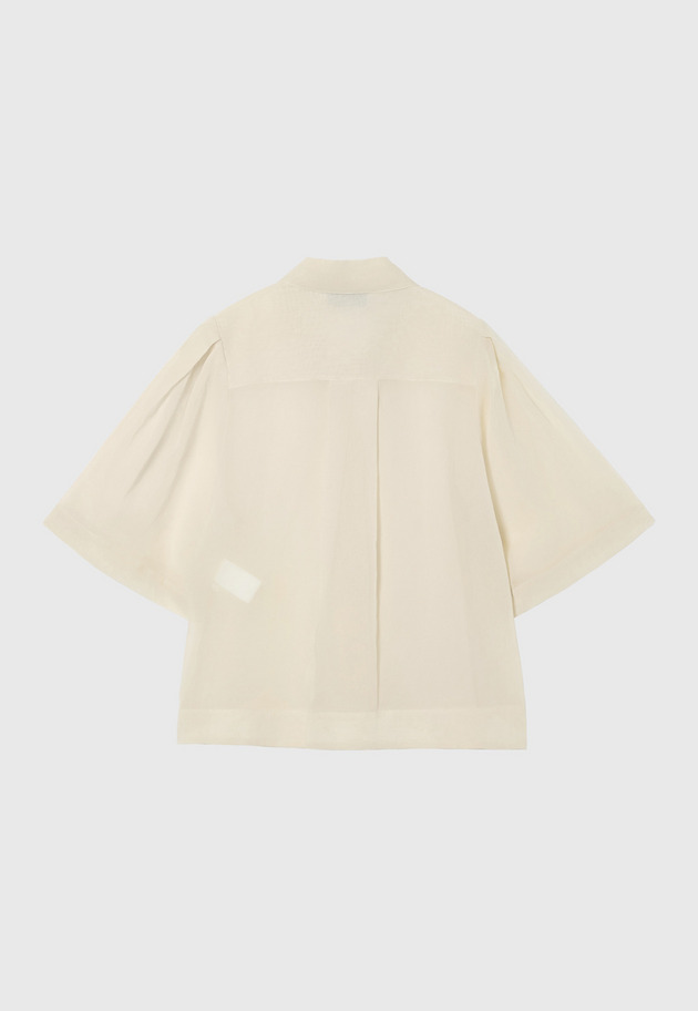 COTTON VOILE SHORT SLEEVE BLOUSE / コットンボイルショートスリーブブラウス 詳細画像 Beige 6