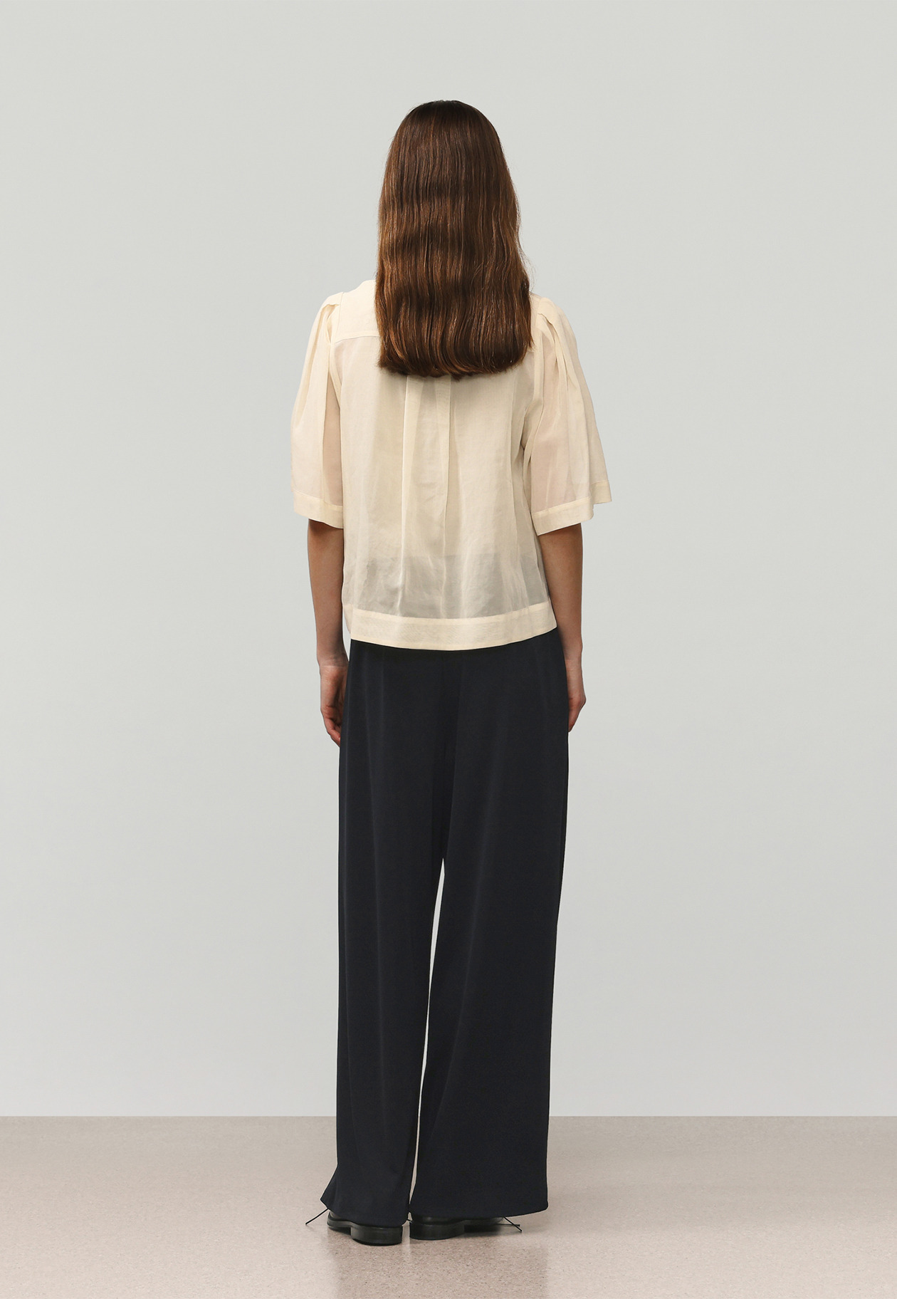 COTTON VOILE SHORT SLEEVE BLOUSE / コットンボイルショートスリーブブラウス 詳細画像 Beige 4