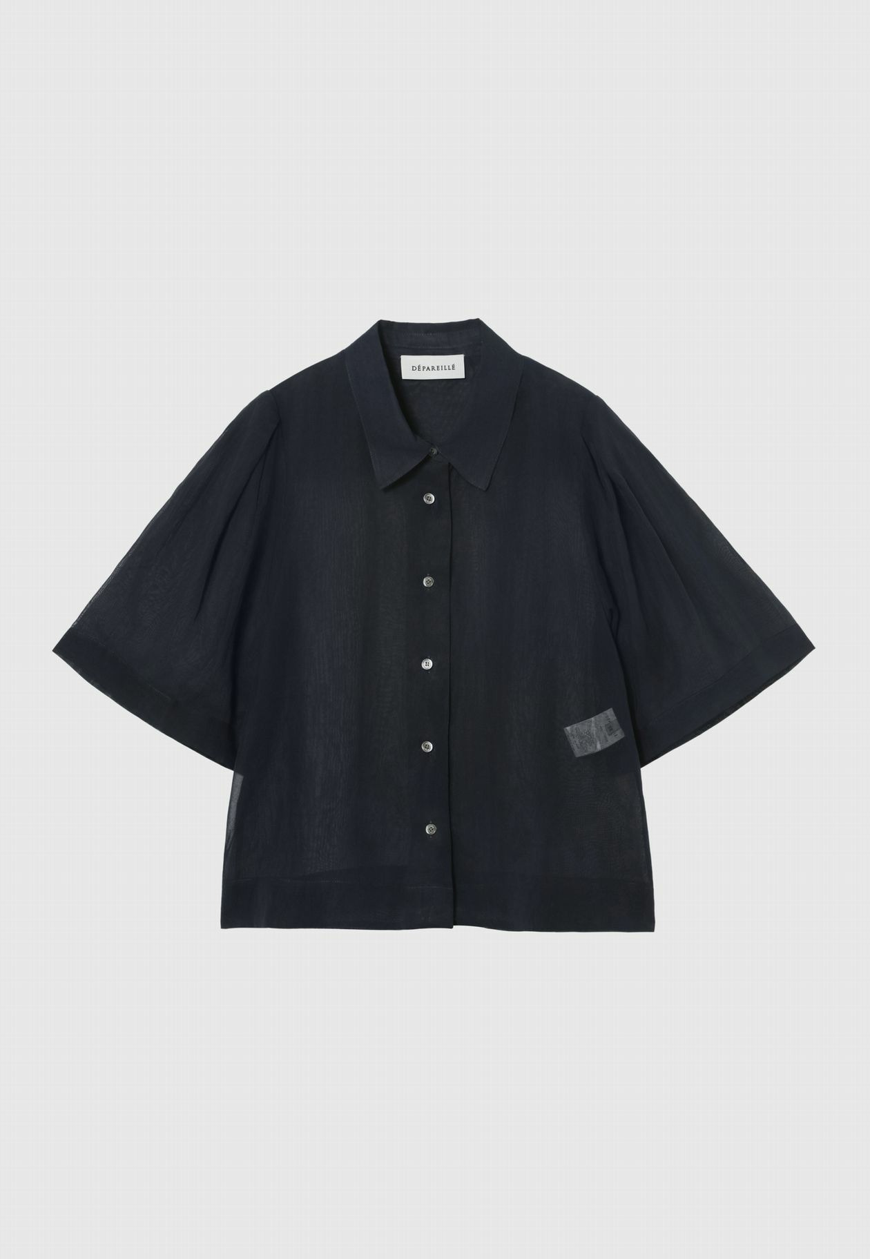 COTTON VOILE SHORT SLEEVE BLOUSE / コットンボイルショートスリーブブラウス 詳細画像 Navy 1