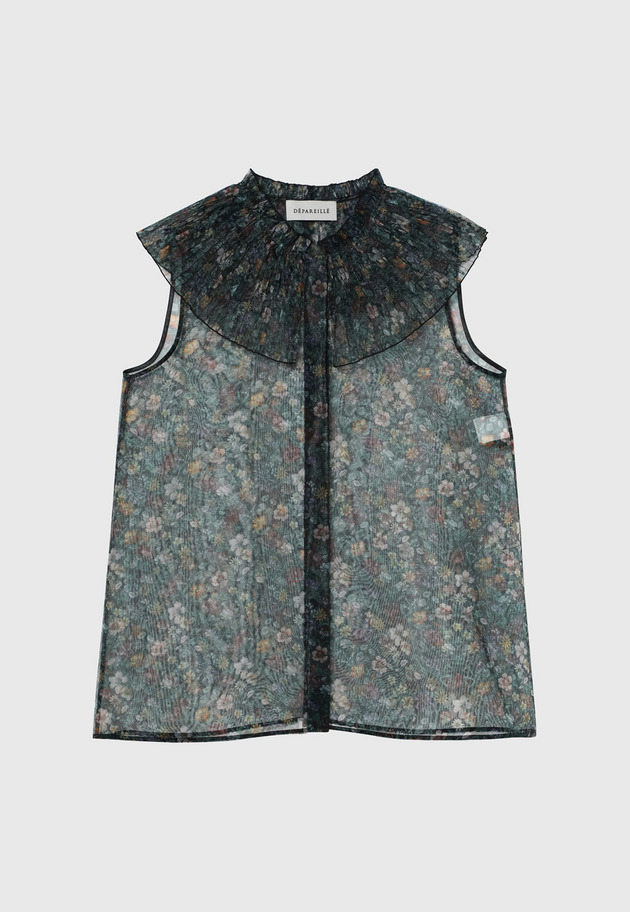 FLOWER ORGANDY BLOUSE / フラワーオーガンジーブラウス 詳細画像 Black 2