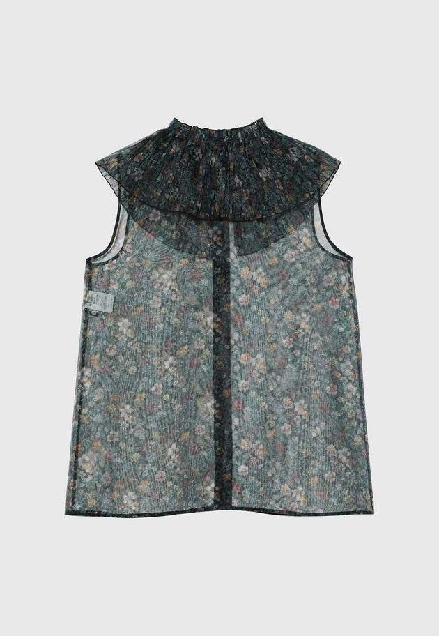 FLOWER ORGANDY BLOUSE / フラワーオーガンジーブラウス 詳細画像 Black 3