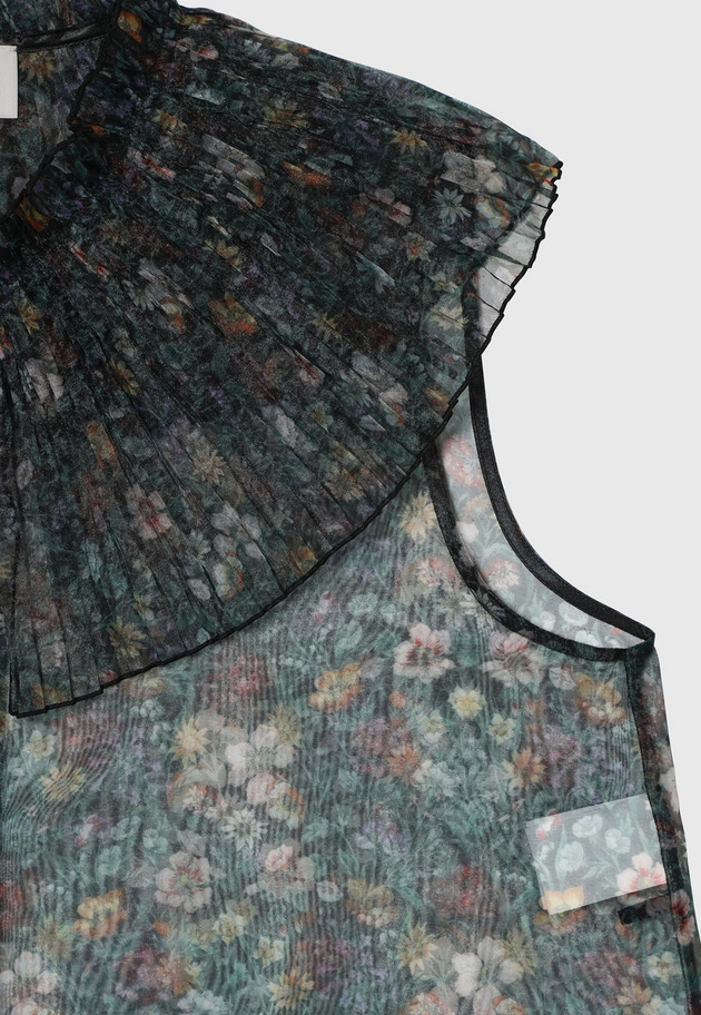 FLOWER ORGANDY BLOUSE / フラワーオーガンジーブラウス 詳細画像 Black 5