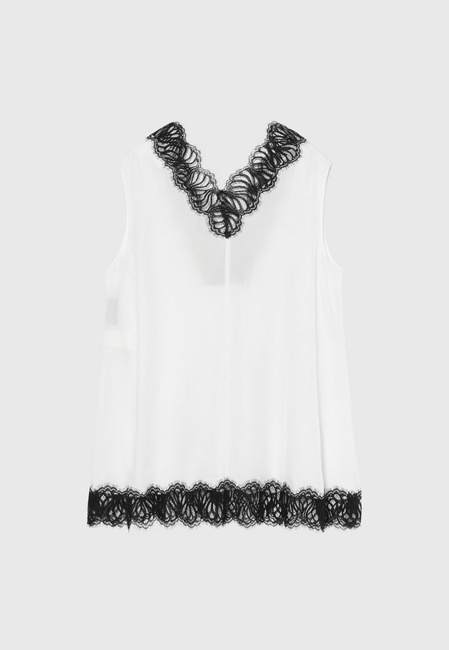 LACE DOCKING BLOUSE / レースドッキングブラウス 詳細画像 White 2