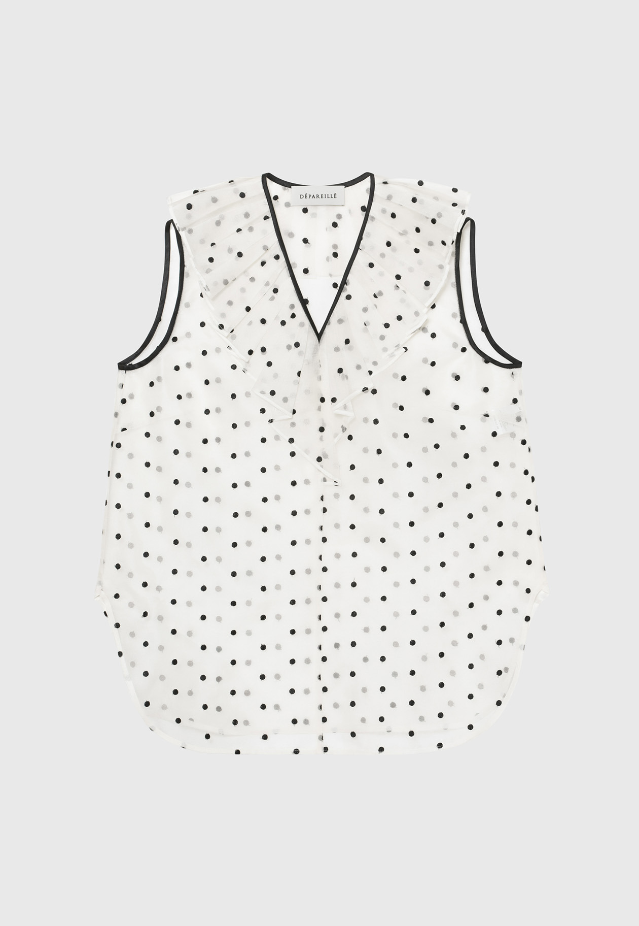 DOT ORGANDY SLEEVELESS BLOUSE / ドットオーガンジースリーブレスブラウス 詳細画像 White 1