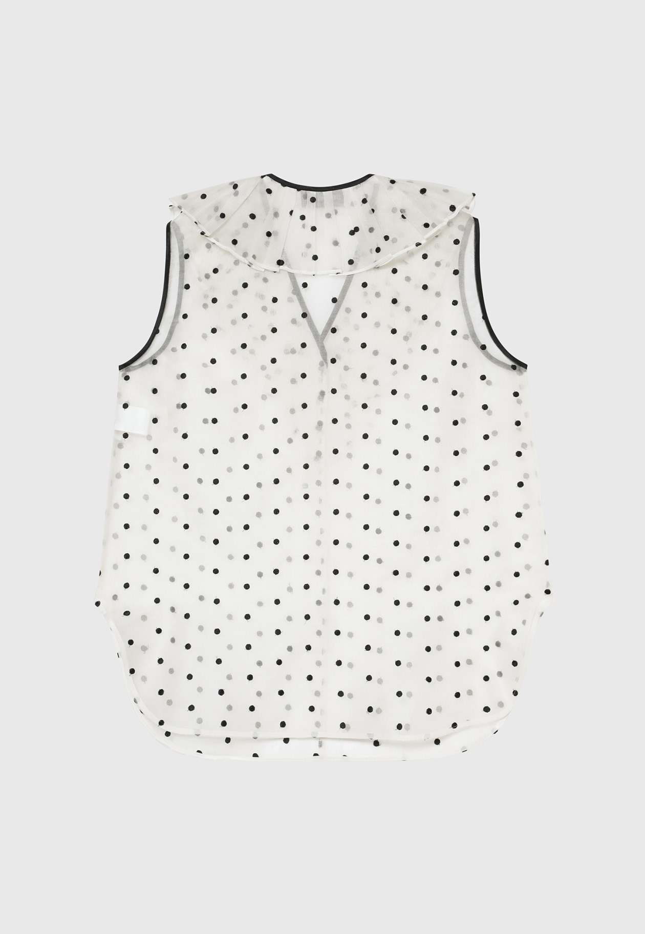 DOT ORGANDY SLEEVELESS BLOUSE / ドットオーガンジースリーブレスブラウス 詳細画像 White 2