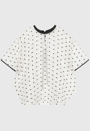 DOT ORGANDY SHORT SLEEVE BLOUSE / ドットオーガンジーショートスリーブブラウス