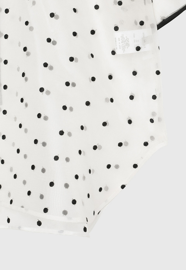 DOT ORGANDY SHORT SLEEVE BLOUSE / ドットオーガンジーショートスリーブブラウス 詳細画像 White 5