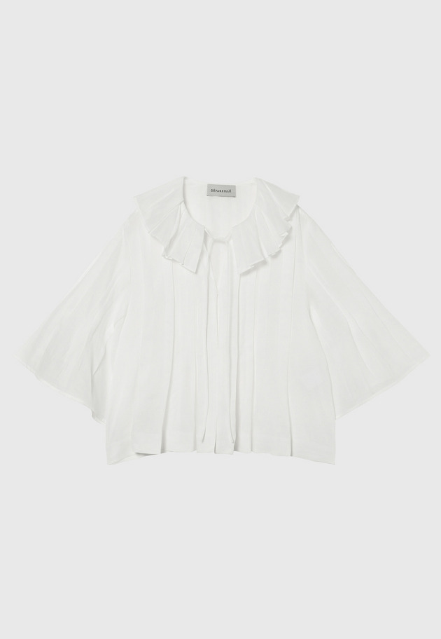 RAMIE PLEATS SHORT SLEEVE BLOUSE / ラミープリーツショートスリーブブラウス 詳細画像 OW 4