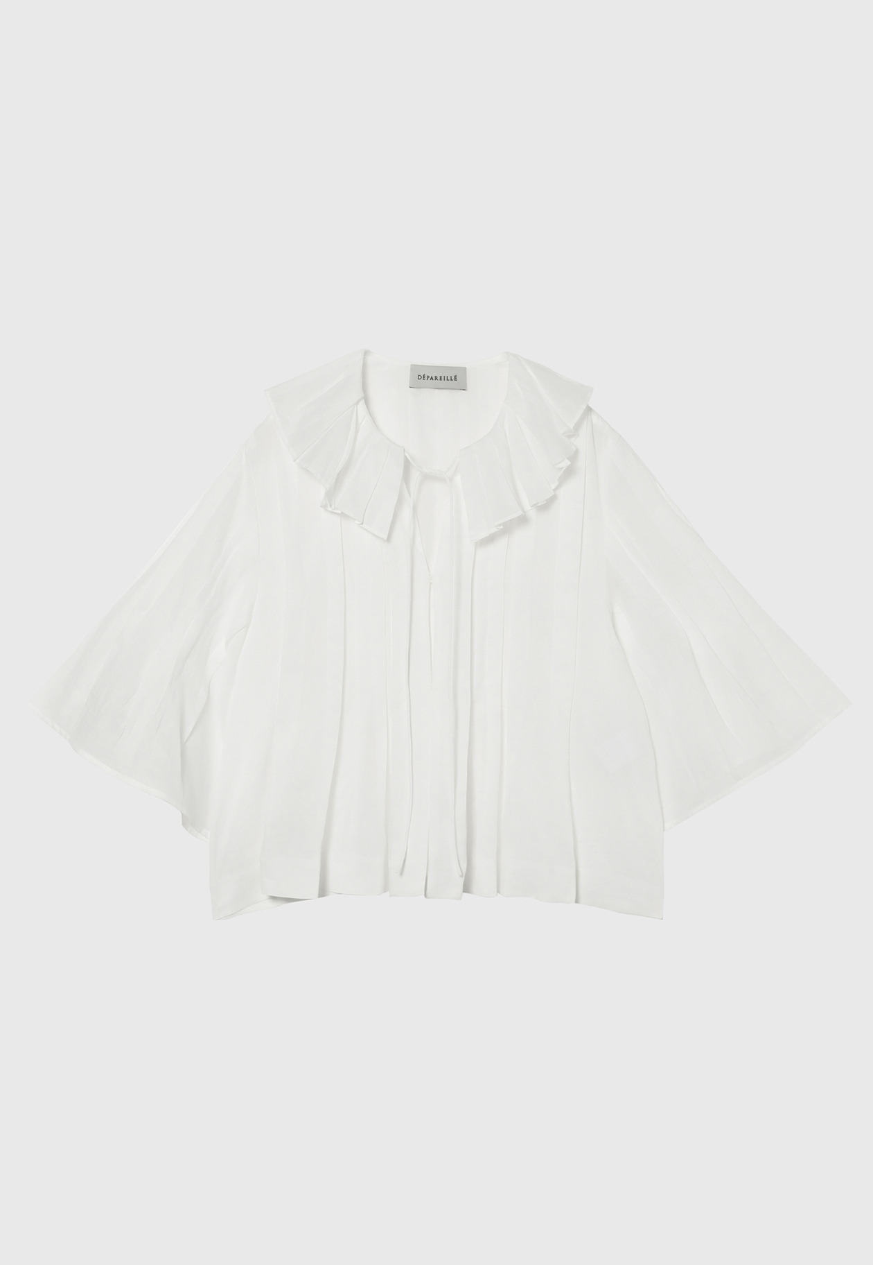 RAMIE PLEATS SHORT SLEEVE BLOUSE / ラミープリーツショートスリーブブラウス 詳細画像 OW 4