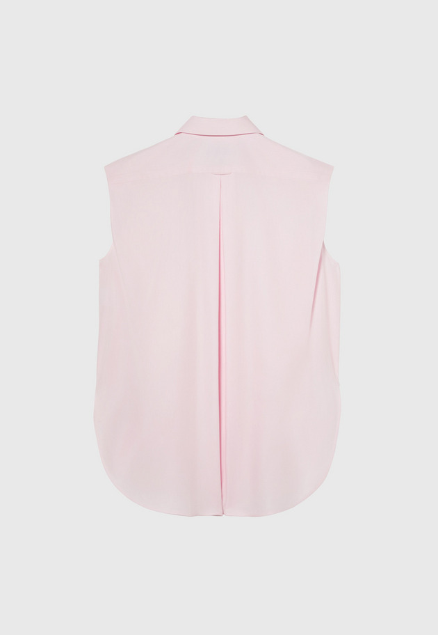 COTTON TWILL SLEEVELESS BOW BLOUSE / コットンツイルスリーブレスボウブラウス 詳細画像 Pink 3