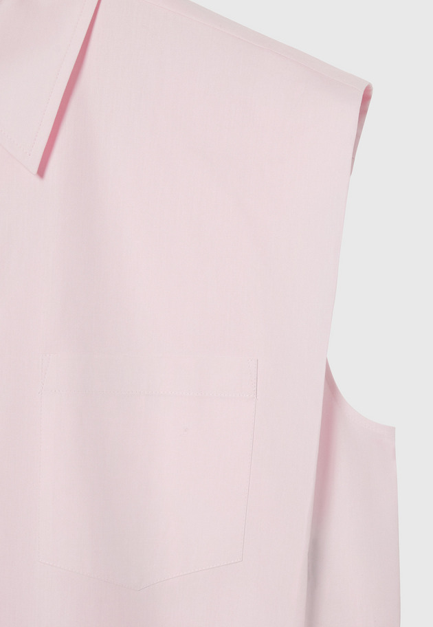 COTTON TWILL SLEEVELESS BOW BLOUSE / コットンツイルスリーブレスボウブラウス 詳細画像 Pink 5