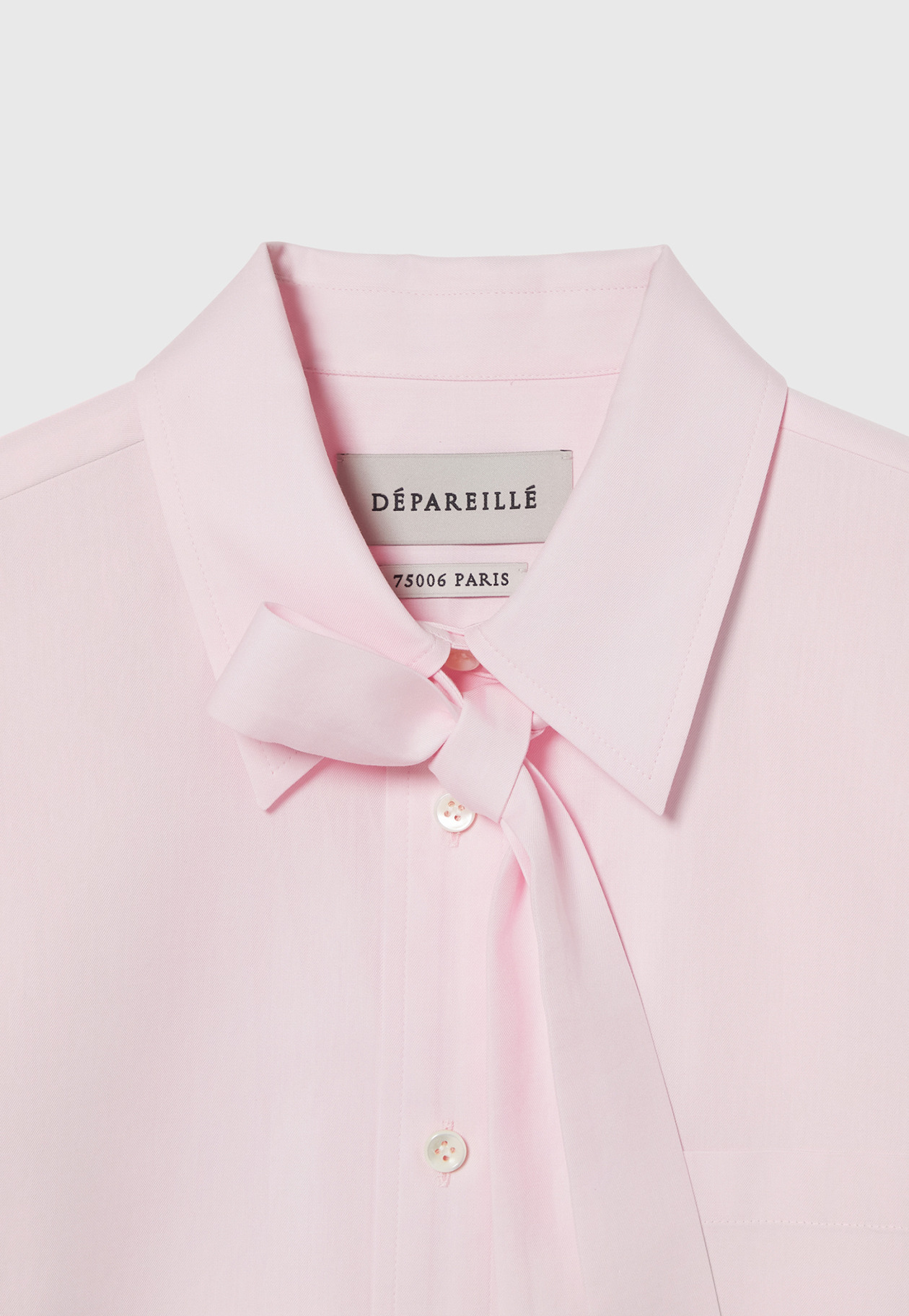 COTTON TWILL SLEEVELESS BOW BLOUSE / コットンツイルスリーブレスボウブラウス 詳細画像 Pink 4