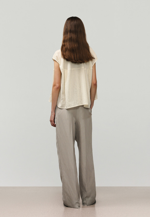 TRIACETATE SLUB FRENCH SLEEVE BLOUSE /トリアセテートスラブフレンチスリーブブラウス 詳細画像 Beige 3