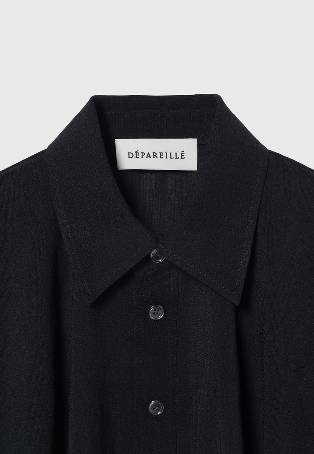 TRIACETATE SLUB FRENCH SLEEVE BLOUSE /トリアセテートスラブフレンチスリーブブラウス 詳細画像 Navy 3