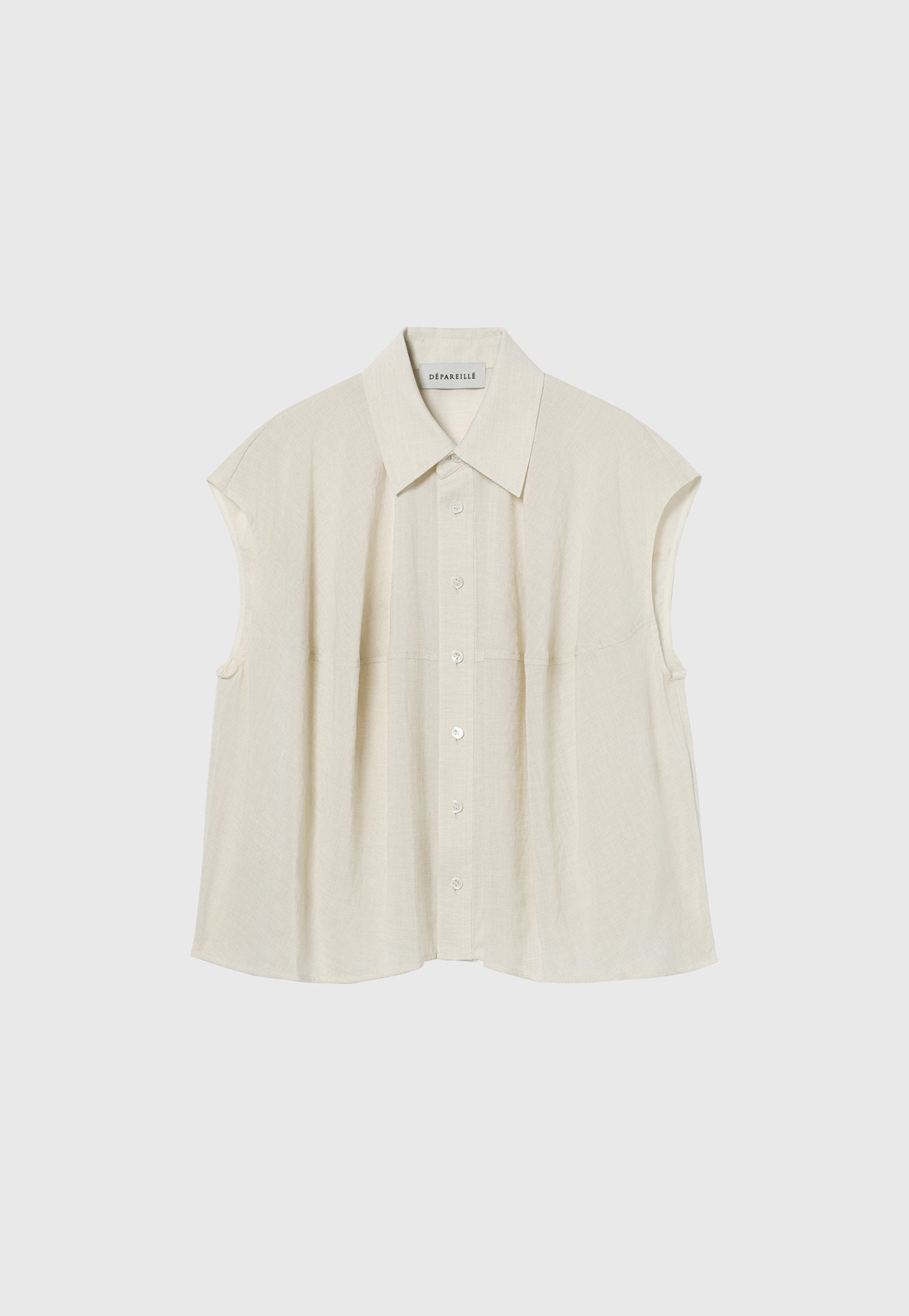 TRIACETATE SLUB FRENCH SLEEVE BLOUSE /トリアセテートスラブフレンチスリーブブラウス 詳細画像 Beige 4