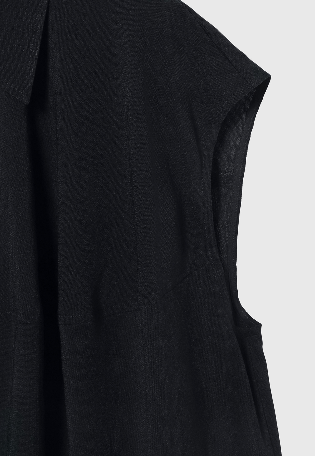TRIACETATE SLUB FRENCH SLEEVE BLOUSE /トリアセテートスラブフレンチスリーブブラウス 詳細画像 Navy 4