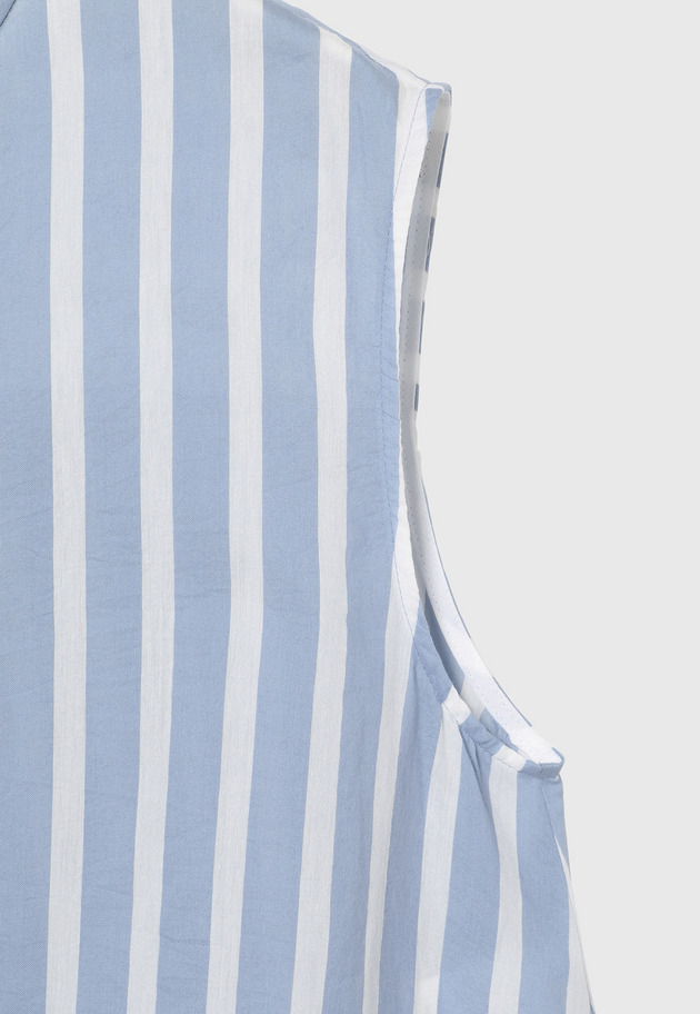COTTON SILK BORDER SLEEVELESS BLOUSE / コットンシルクボーダースリーブレスブラウス 詳細画像 Blue 8
