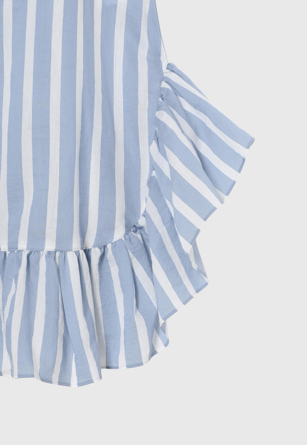 COTTON SILK BORDER SLEEVELESS BLOUSE / コットンシルクボーダースリーブレスブラウス 詳細画像 Blue 9